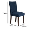 Velvet Upholstered Parsons Dining Chair with Wooden Legs Navy Blue and Brown Set of Two - K6805-B215 By Casagear Home KFN-K6805-B215
