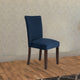 Parsons Chair Set of 2 | Velvet Upholstered | Navy Blue Brown