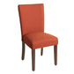 Fabric Upholstered Wooden Armless Parson Dining Chair, Orange and Brown - K6805-F2039 By Casagear Home