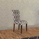 Parsons Chair | Quatrefoil Fabric | Gray White | Wood Frame