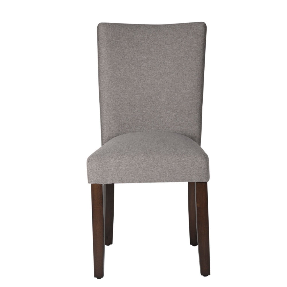 Fabric Upholstered Wooden Parson Dining Chair with Splayed Back Gray and Brown - K6805-F2070 By Casagear Home KFN-K6805-F2070