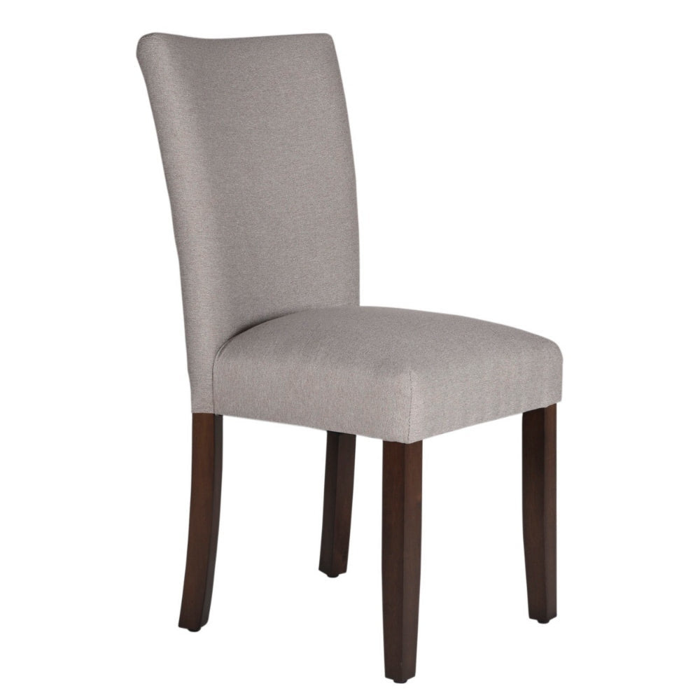 Fabric Upholstered Wooden Parson Dining Chair with Splayed Back, Gray and Brown - K6805-F2070 By Casagear Home