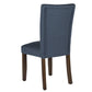 Fabric Upholstered Wooden Parson Dining Chair with Splayed Back Navy Blue and Brown - K6805-F2088 By Casagear Home KFN-K6805-F2088