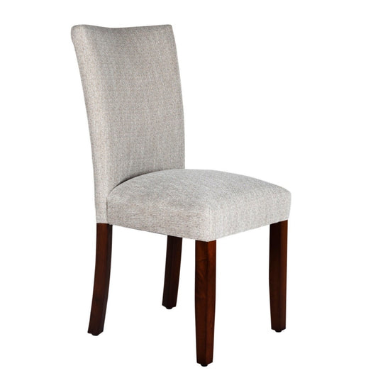 Fabric Upholstered Wooden Parson Dining Chair with Splayed Back Light Gray and Brown - K6805-F2093 By Casagear Home KFN-K6805-F2093