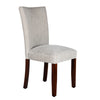 Fabric Upholstered Wooden Parson Dining Chair with Splayed Back, Light Gray and Brown - K6805-F2093 By Casagear Home