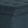 Textured Fabric Upholstered Wooden Ottoman With Button Tufted Top Blue and Brown - K6813-F1570 By Casagear Home KFN-K6813-F1570