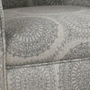Accent Chair | Barrel Style | Medallion Pattern | Gray Brown | Wood Fabric KFN-K6859-A832