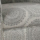Accent Chair | Barrel Style | Medallion Pattern | Gray Brown | Wood Fabric KFN-K6859-A832