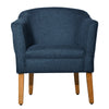 Fabric Upholstered Wooden Accent Chair with Curved Back Blue and Brown - K6859-F1570 By Casagear Home KFN-K6859-F1570