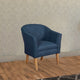 Accent Chair | Fabric Upholstered | Curved Back | Blue Brown