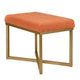 Metal Framed Bench with Button Tufted Velvet Upholstered Seat Orange and Gold - K6958-B200 By Casagear Home KFN-K6958-B200