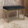 Ottoman | Metal Frame | Velvet Seat | Button Tufted | Black Gold