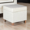 Ottoman | 20 x 20 | Square Shape | Lift Off Top | White & Brown