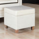 Ottoman | 20 x 20 | Square Shape | Lift Off Top | White & Brown