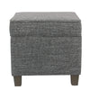 Textured Fabric Upholstered Wooden Ottoman with Lift Off Top Gray and Brown - K7342-F2182 By Casagear Home KFN-K7342-F2182
