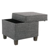 Textured Fabric Upholstered Wooden Ottoman with Lift Off Top, Gray and Brown - K7342-F2182 By Casagear Home