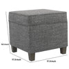 Textured Fabric Upholstered Wooden Ottoman with Lift Off Top, Gray and Brown - K7342-F2182 By Casagear Home