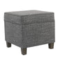 Textured Fabric Upholstered Wooden Ottoman with Lift Off Top Gray and Brown - K7342-F2182 By Casagear Home KFN-K7342-F2182