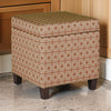 Ottoman | 20 x 20 | Geometric Upholstery | Hidden Storage | Orange