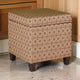Ottoman | 20 x 20 | Geometric Upholstery | Hidden Storage | Orange