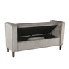 Velvet Upholstered Wooden Bench with Lift Top Storage and Two Bolster Pillows Gray - K7395-B269 By Casagear Home KFN-K7395-B269