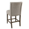 Fabric Upholstered Wooden Counter Stool with Striking Nail head Trims Gray and Brown - K7570-24-F2183 By Casagear Home KFN-K7570-24-F2183