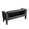 Fabric Upholstered Wooden Bench with Lift Top Storage and Tapered Feet Dark Gray - K7572-F2182 By Casagear Home KFN-K7572-F2182