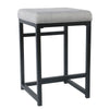 Open Back Metal Counter Stool with Fabric Upholstered Padded Seat Gray and Black - K7651-24-F1554 By Casagear Home KFN-K7651-24-F1554