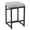 Metal Counter Stool with Geometric Pattern Fabric Upholstered Seat Gray and Black - K7651-24-F2348 By Casagear Home KFN-K7651-24-F2348