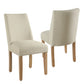 Fabric Upholstered Wooden Dining Chair Angled Curved Backrest Beige - K7702-F2338 By Casagear Home KFN-K7702-F2338
