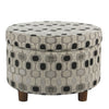 Ottoman | Hidden Storage | Geometric Pattern Upholstery | Multicolor