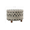 Wooden Ottoman with Geometric Patterned Fabric Upholstery and Hidden Storage Multicolor - K7703-F1147 By Casagear Home KFN-K7703-F1147