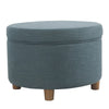 Ottoman | Lift Off Lid Storage | Fabric Upholstery | Teal Blue