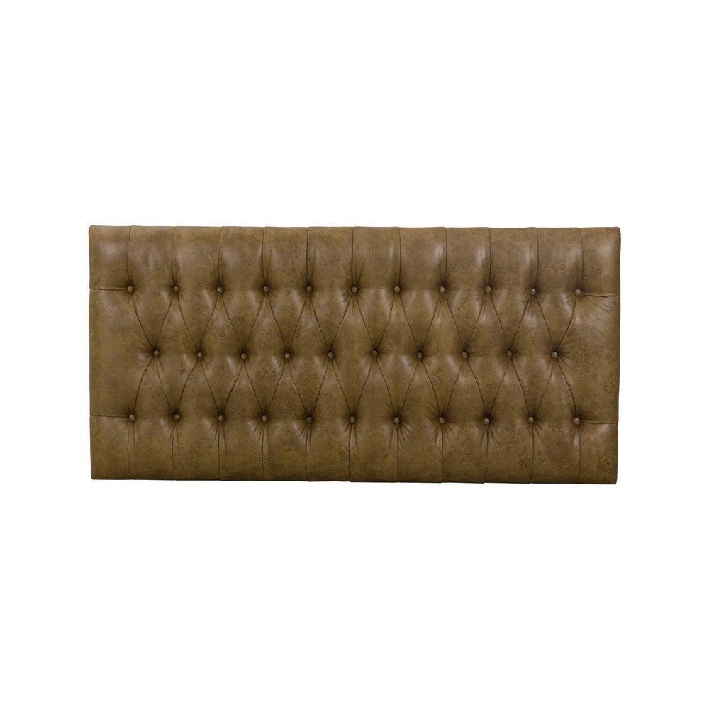 Faux Leather Upholstered Large Ottoman with Tufted Top and Metal Open Base, Brown - K7802-YDQY-2 By Casagear Home