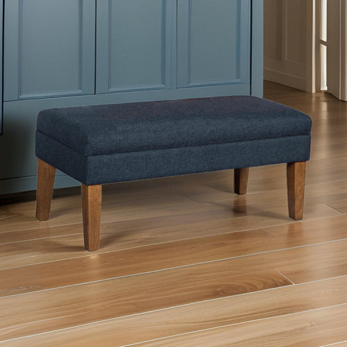 Bench | Lift Top Storage | Fabric Upholstery | Navy Blue