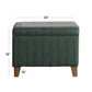 Rectangular Fabric Upholstered Wooden Ottoman with Lift Top Storage Green - N7697S-F1539 By Casagear Home KFN-N7697S-F1539