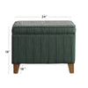 Rectangular Fabric Upholstered Wooden Ottoman with Lift Top Storage Green - N7697S-F1539 By Casagear Home KFN-N7697S-F1539