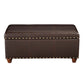 Leatherette Upholstered Wooden Storage Bench with Nail Head Trim Accent, Espresso Brown - N8521-E208 By Casagear Home