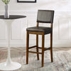 30" Wooden Bar Stool with Leatherette Upholstered Seat and Back, Brown