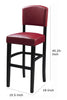 30’’ Wooden Bar Stool with Leatherette Seat and Backrest Red LHD-0218RED-01-KD-U