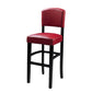 30’’ Wooden Bar Stool with Leatherette Seat and Backrest Red LHD-0218RED-01-KD-U