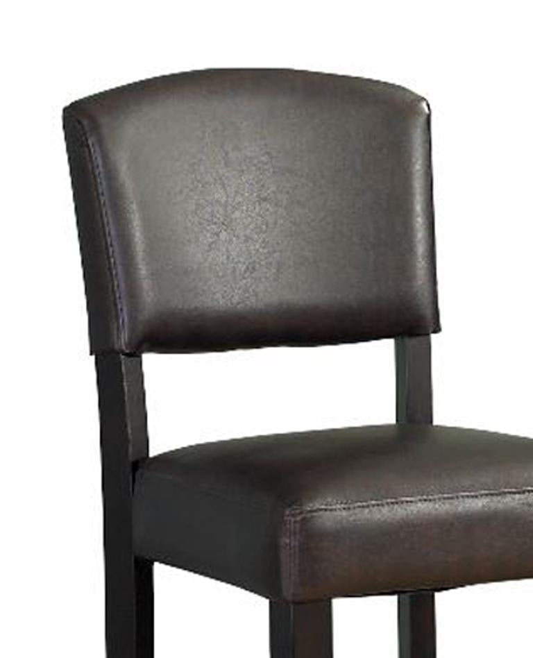 30’’ Wooden Bar Stool with Padded Upholstered Seat and Backrest Brown LHD-0218VESP-01-KD-U