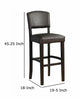 30’’ Wooden Bar Stool with Padded Upholstered Seat and Backrest Brown LHD-0218VESP-01-KD-U