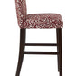 Wooden Bar Stool with Patterned Fabric Upholstery Red and White LHD-0226LAV01U