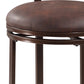 Metal Bar Stool with Cushioned Swivel Seat and Flared Legs Brown LHD-034549MTL01U