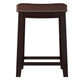 Wooden Bar Stool with Faux Leather Upholstery Brown - 55816BRNPU-01-KD-U LHD-55816BRNPU-01-KD-U