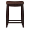 Wooden Bar Stool with Faux Leather Upholstery Brown - 55816BRNPU-01-KD-U LHD-55816BRNPU-01-KD-U