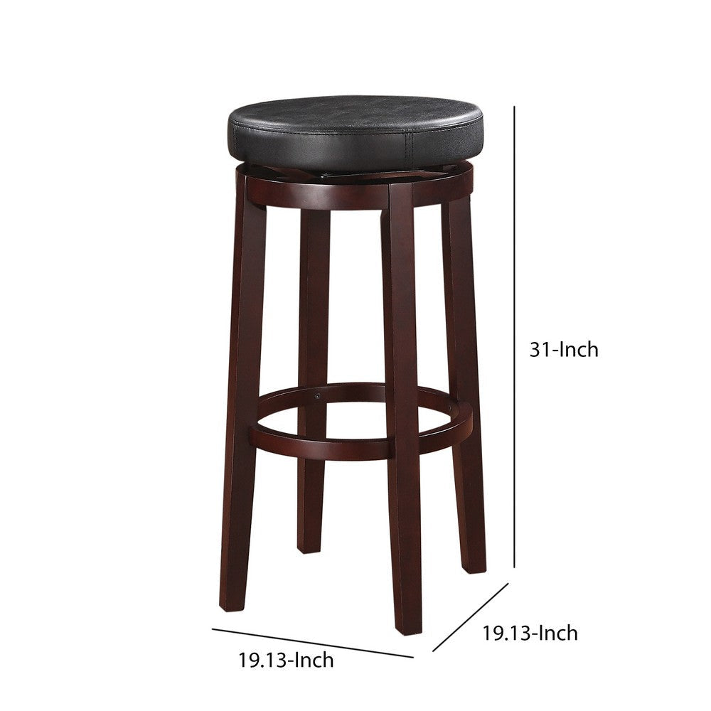 Fabric Upholstered Bar Stool with Slanted Legs, Brown and Black - 98353KBLK-01-KD