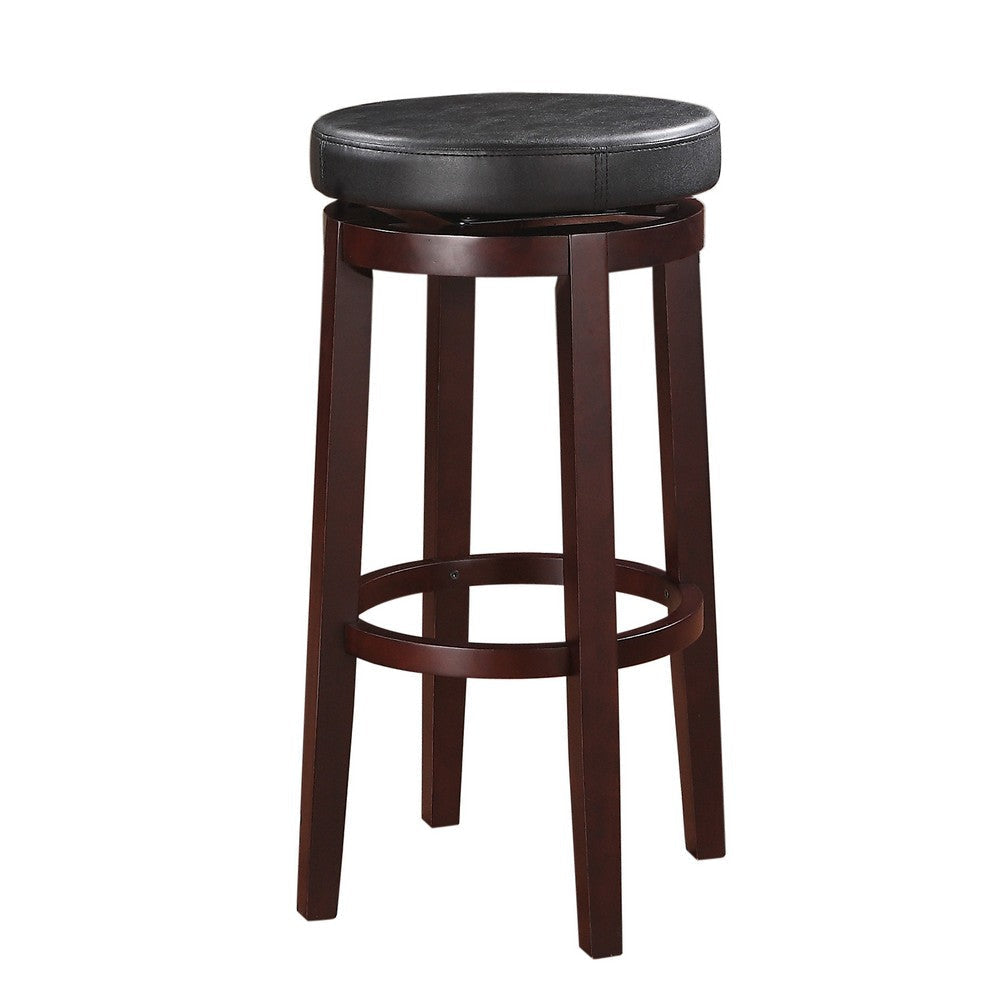 Fabric Upholstered Bar Stool with Slanted Legs Brown and Black - 98353KBLK-01-KD LHD-98353KBLK-01-KD