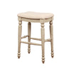 Saddle Top Wooden Bar Stool with Fabric Upholstery,Brown and Beige - BS204WWSH01U LHD-BS204WWSH01U